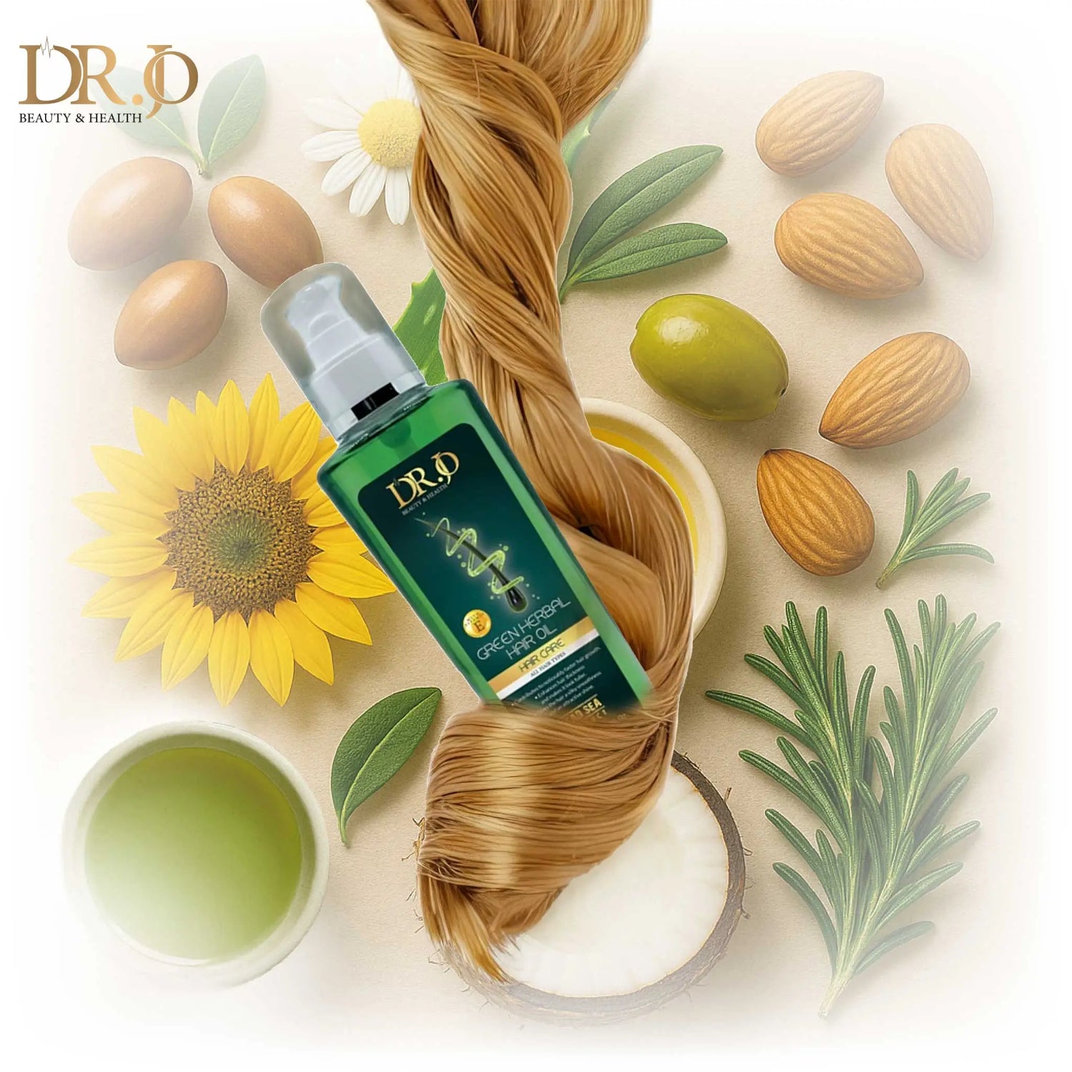 Green Herbal Oil For Hair